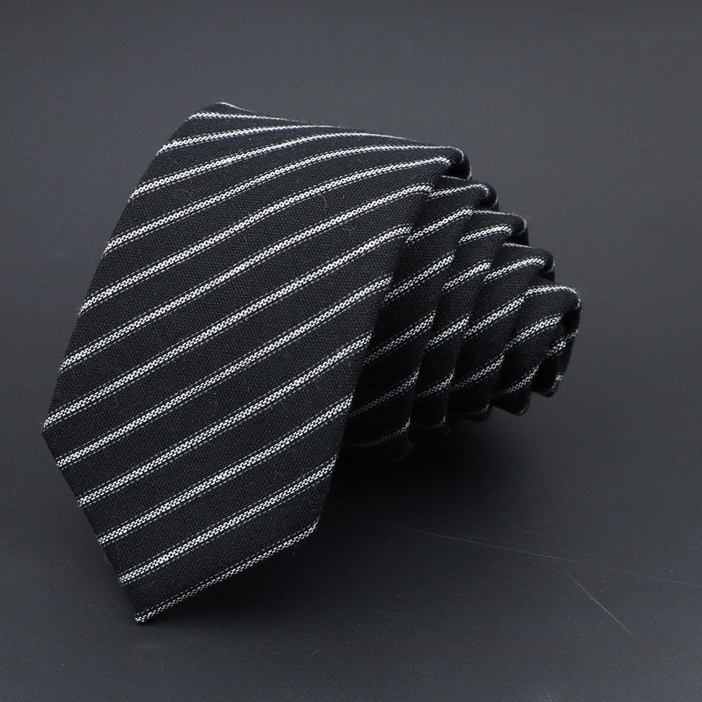 Original High Quality Solid Cotton Handmade Wool Ties Men Necktie Striped Narrow Collar Slim Cashmere Casual Tie Accessories