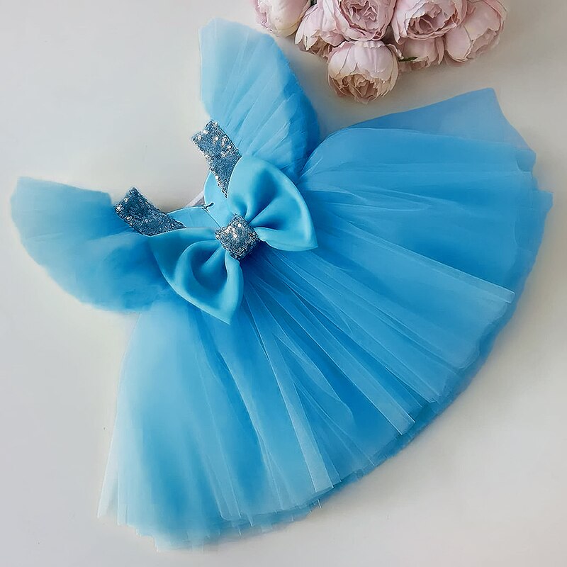Girls Ruffles Princess Dress For Kids Wedding Elegant Party Tutu Prom Gown Children Birthday Pageant Communion Formal Vestidos
