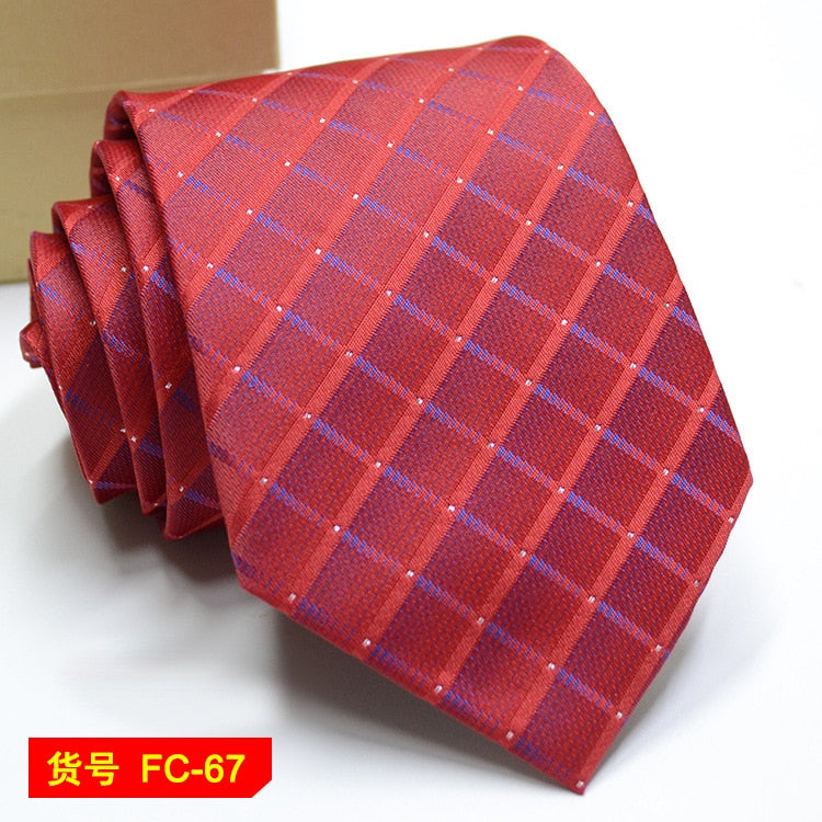 67 Styles Men's Ties Solid Color Stripe Flower Floral 8cm Jacquard Necktie Accessories Daily Wear Cravat Wedding Party Gift