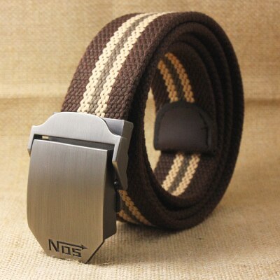 2022 Men Weave Canvas belt mens waist belt Casual Brand Cargo Belts Young student Automatic Buckle-Belt Male Tactical Belt