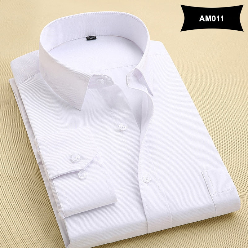 MACROSEA Classic Style Men's Solid Shirts Long Sleeve Men's Casual Shirts Comfortable Breathable Men's Office-wear Clothing