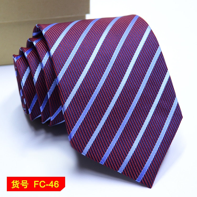 67 Styles Men's Ties Solid Color Stripe Flower Floral 8cm Jacquard Necktie Accessories Daily Wear Cravat Wedding Party Gift