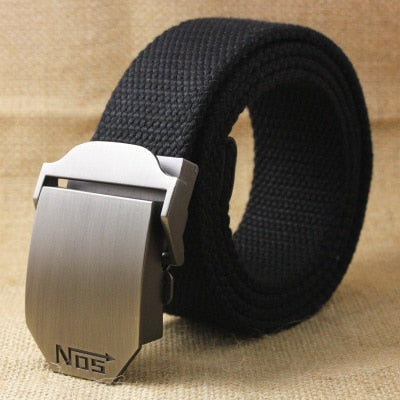 2022 Men Weave Canvas belt mens waist belt Casual Brand Cargo Belts Young student Automatic Buckle-Belt Male Tactical Belt