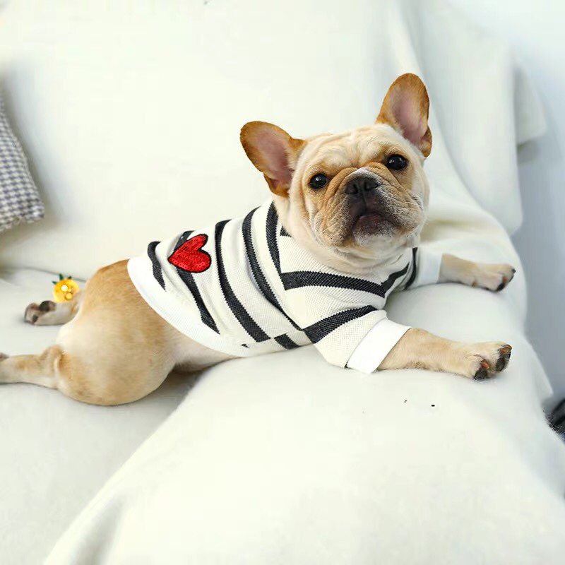 Pet Dog Clothes Striped Hoodie French Bulldog Hoodies Teddy Bichon Puppy Clothes Dog Supplies Clothes For Small Dogs Pet Clothes