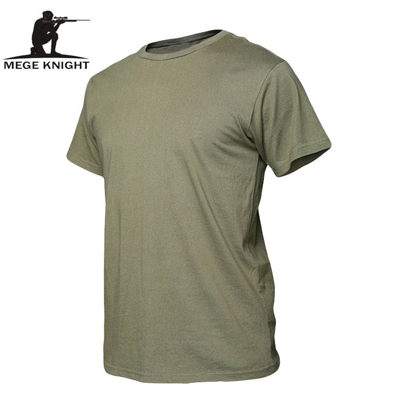 MEGE Summer Cotton T-shirt, Men Military Dry Camo Camp Tees, Camouflage Breathable Tactical Army Trainning Combat T Shirt