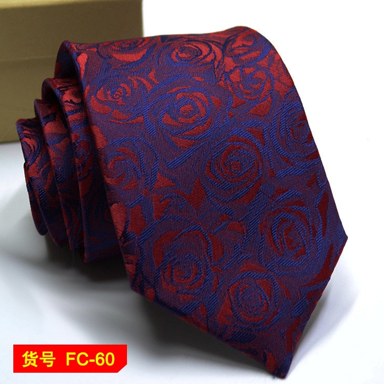 67 Styles Men's Ties Solid Color Stripe Flower Floral 8cm Jacquard Necktie Accessories Daily Wear Cravat Wedding Party Gift