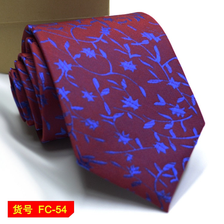 67 Styles Men's Ties Solid Color Stripe Flower Floral 8cm Jacquard Necktie Accessories Daily Wear Cravat Wedding Party Gift