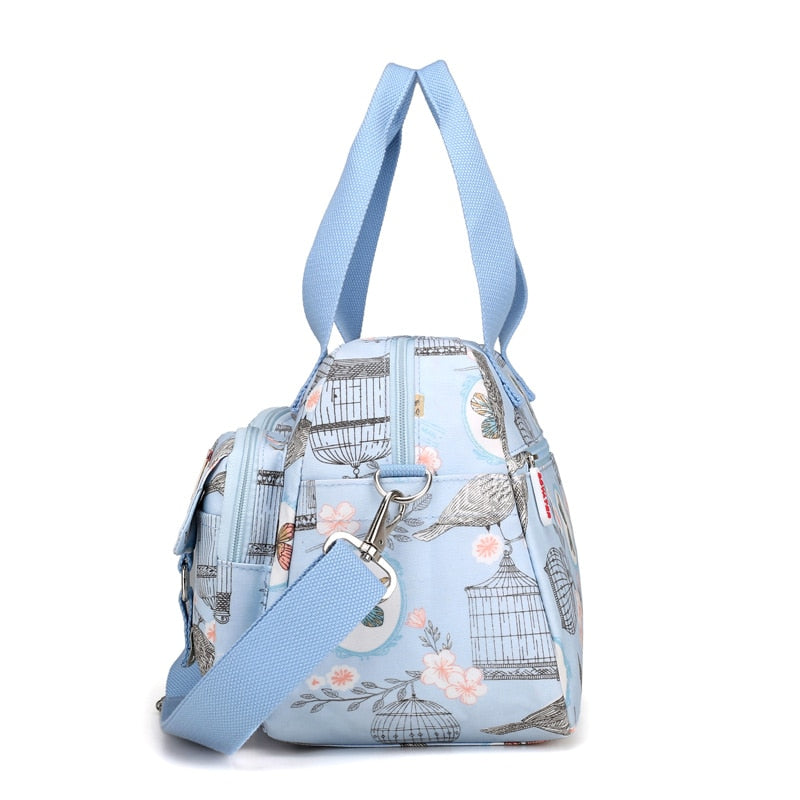 New Multi-layer Nylon Women Shoulder Bags Fashion Simple Grils Handbags Messenger Bags Printed Flowers Crossbody Bags