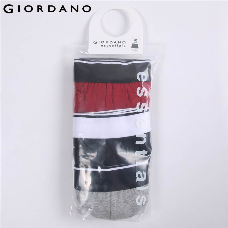 Giordano Men Underwear 3-pack Cotton Boxer Brand Mens Underwear Boxers Cueca Boxer Masculina Calzoncillos Hombre Boxer Marca