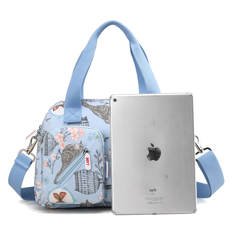 New Multi-layer Nylon Women Shoulder Bags Fashion Simple Grils Handbags Messenger Bags Printed Flowers Crossbody Bags