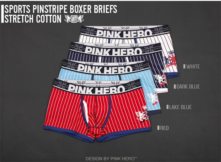 PINK HEROES Men's Boxer homme Four Corner Underwear Men Cotton Mens Bodysuit boxers cuecas male shorts panties roupa masculina
