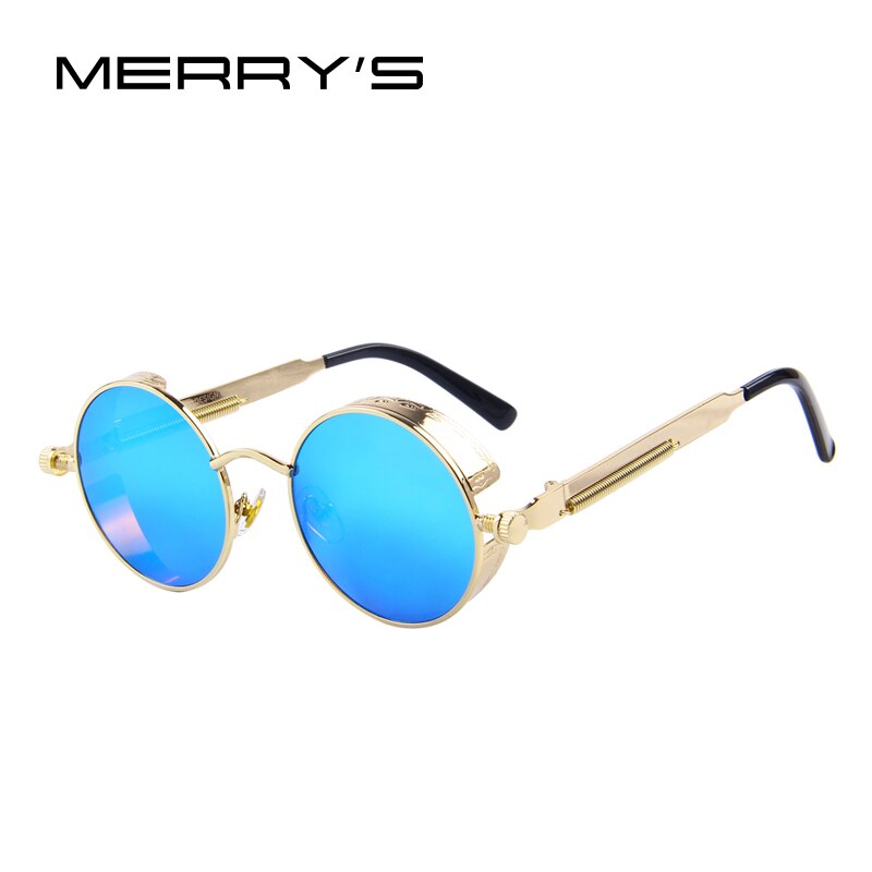 MERRYS Vintage Women Steampunk Sunglasses Brand Design Round Sunglasses Oculos de sol UV400