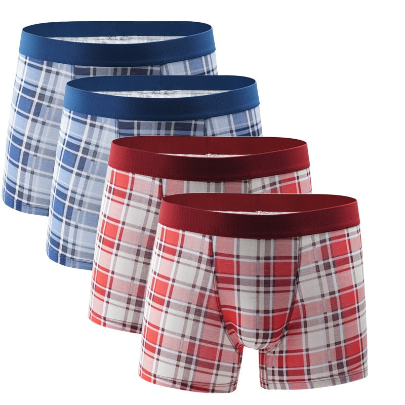 4Pcs Boxer Underwear Cotton Mens Underwear Cotton Boxers Underpants Breathable Boxer Shorts Men Cueca Male Panties Boxershorts