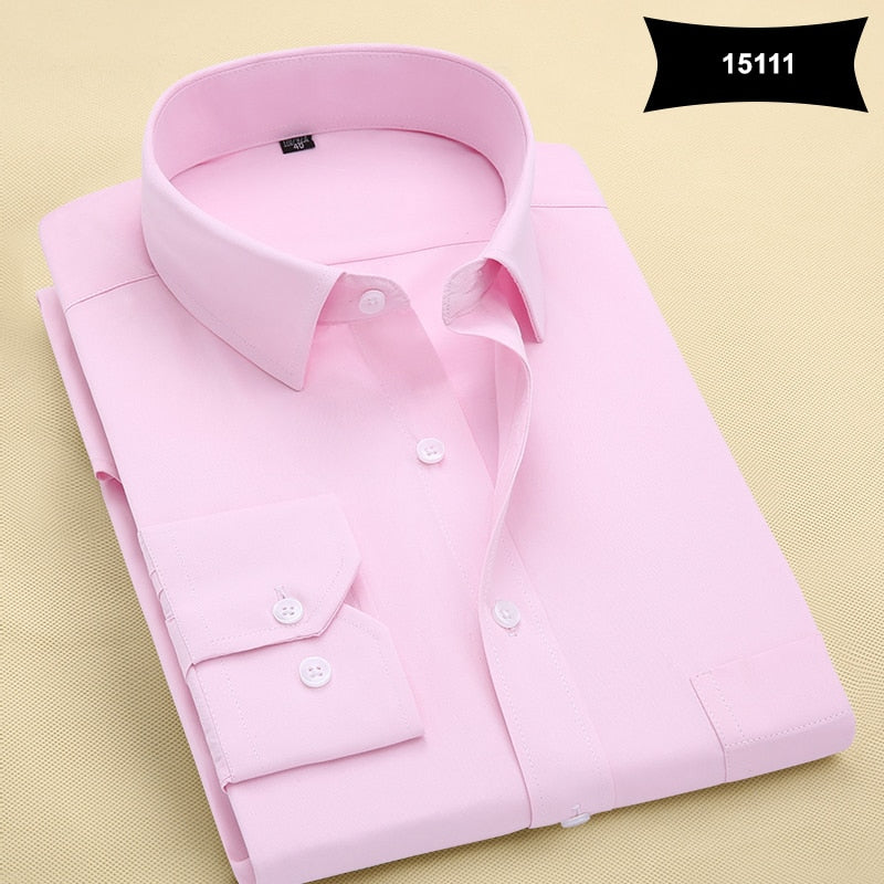 MACROSEA Classic Style Men's Solid Shirts Long Sleeve Men's Casual Shirts Comfortable Breathable Men's Office-wear Clothing