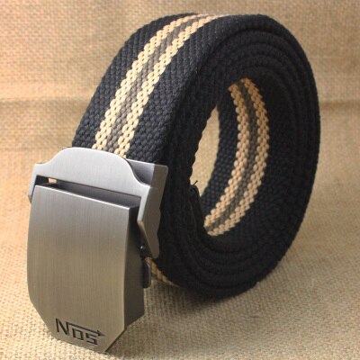 2022 Men Weave Canvas belt mens waist belt Casual Brand Cargo Belts Young student Automatic Buckle-Belt Male Tactical Belt