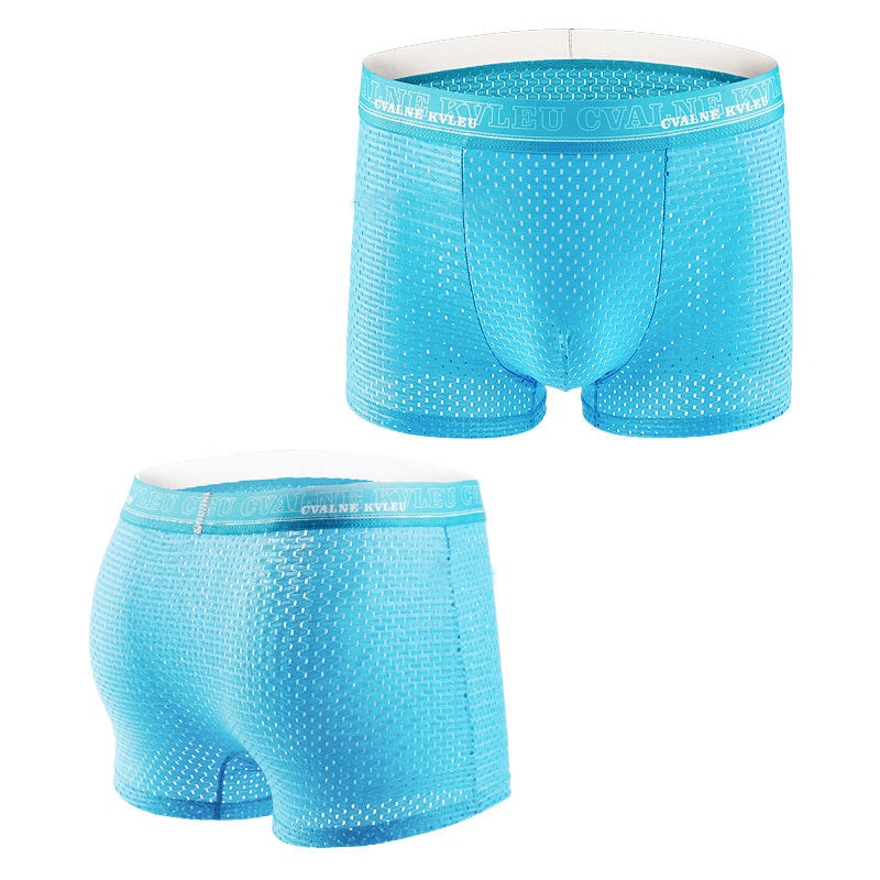 Boxer Panties Mens Ice Silk Boxer Underwear Men Mesh Boxers Breathable Sexy Boxershorts Man Solid Comfortable Underpants 4XL