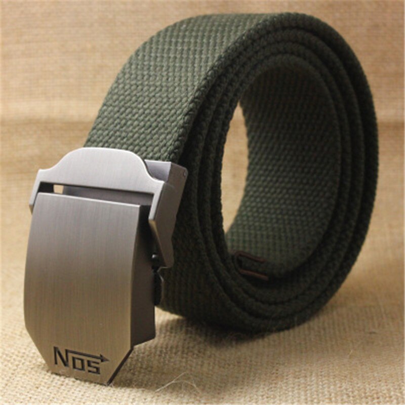 2022 Men Weave Canvas belt mens waist belt Casual Brand Cargo Belts Young student Automatic Buckle-Belt Male Tactical Belt