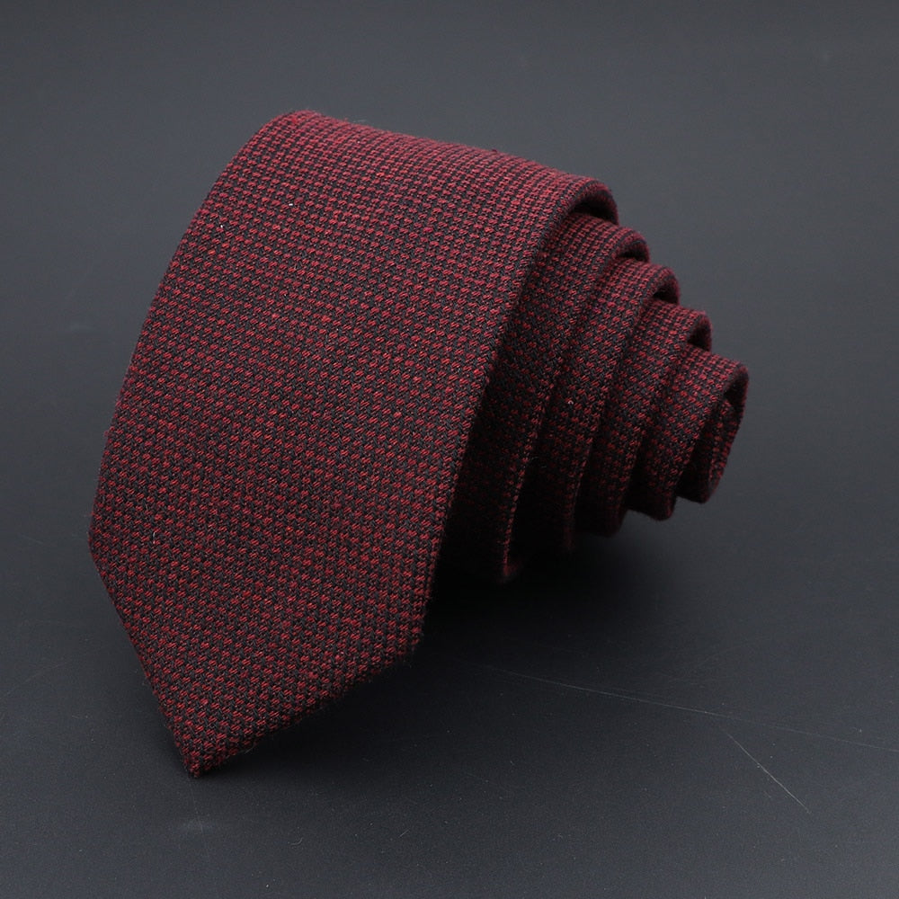 Original High Quality Solid Cotton Handmade Wool Ties Men Necktie Striped Narrow Collar Slim Cashmere Casual Tie Accessories