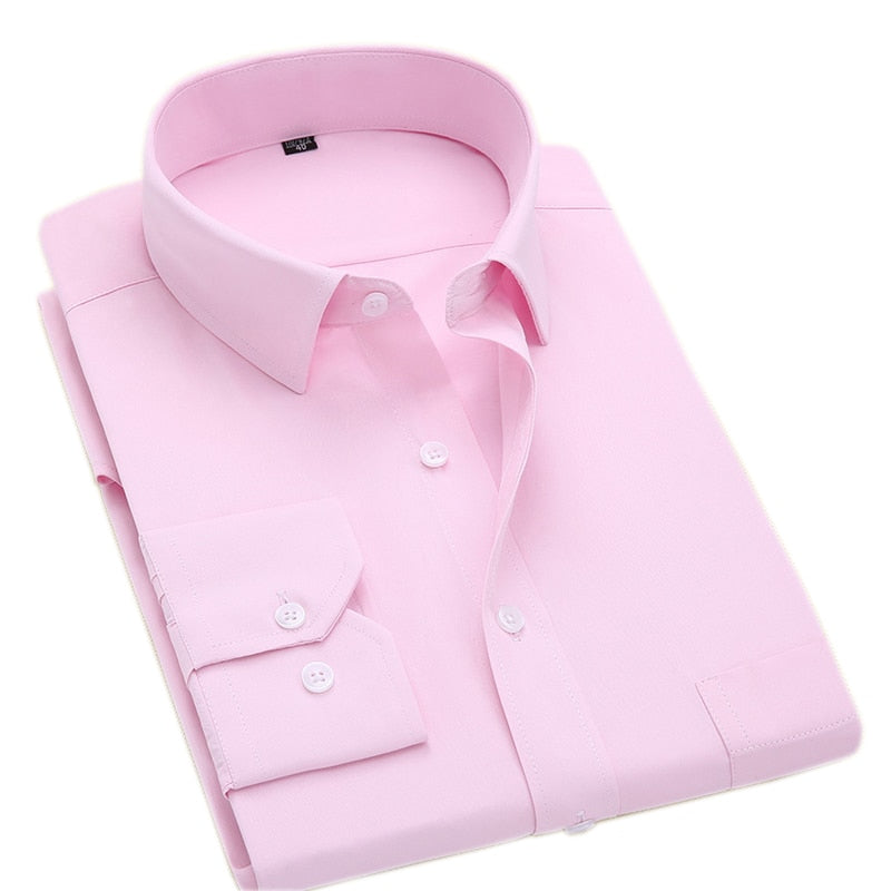 MACROSEA Classic Style Men's Solid Shirts Long Sleeve Men's Casual Shirts Comfortable Breathable Men's Office-wear Clothing