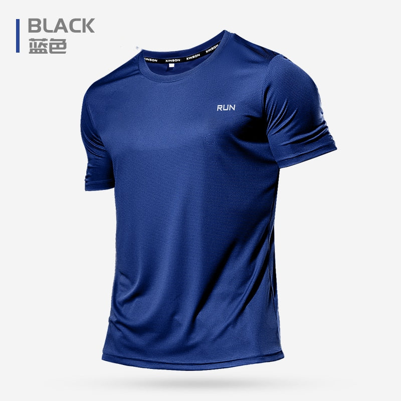 2023 Polyester Gym Shirt Sport T Shirt Men Short Sleeve Running Shirt Men Workout Training Tees Fitness Top Sport T-shirt