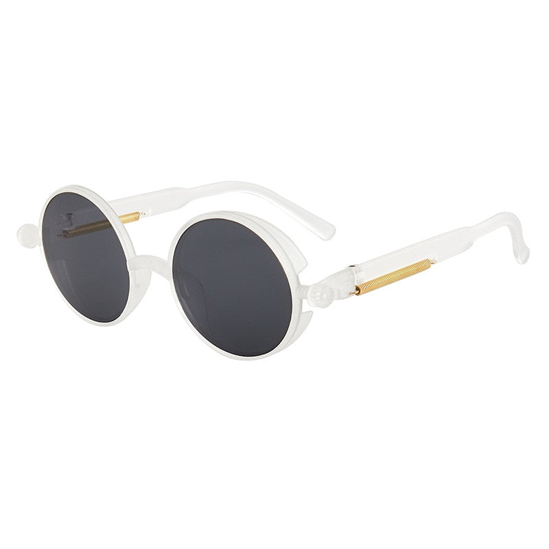 Classic Gothic Steampunk Sunglasses Luxury Brand Designer High Quality Men and Women Retro Round Pc Frame Sunglasses