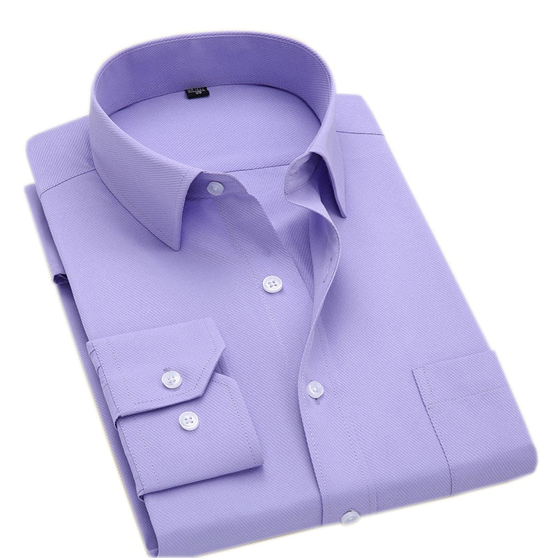 MACROSEA Classic Style Men's Solid Shirts Long Sleeve Men's Casual Shirts Comfortable Breathable Men's Office-wear Clothing