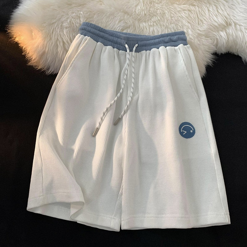 2021 Summer Korean Fashion Casual Hip-hop Men's Shorts Streetwear Basketball Smiley Graphic Print Shorts Mens Shorts Gym