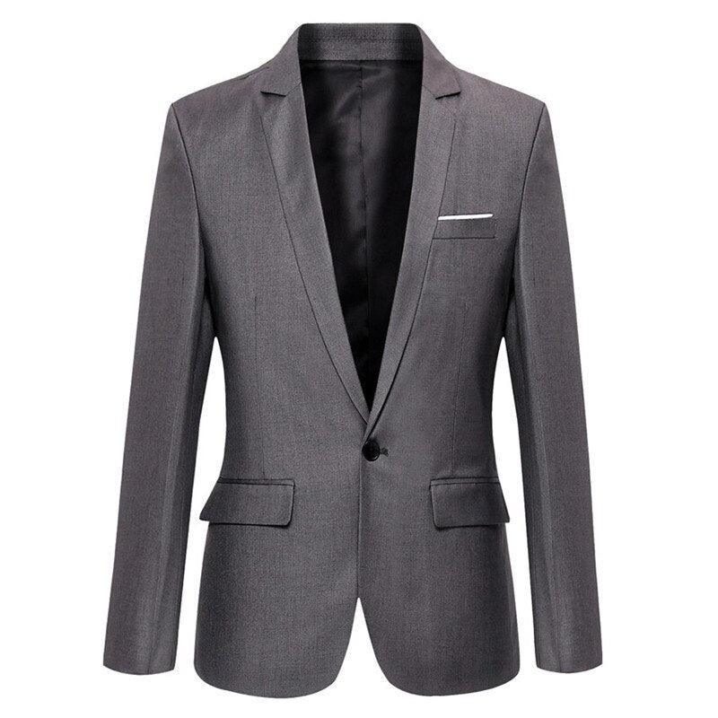 Blue Men Blazers Work Office 2022 Men Tuxedos For Formal Occasions Pockets Coat Blazers Male Custom Men's Business Slim Blazers