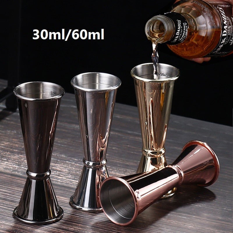 30ml/60ml Cocktail Bar Jigger Double wine measuring cup Bartender measuring cup Ounce measuring cup With graduated cup