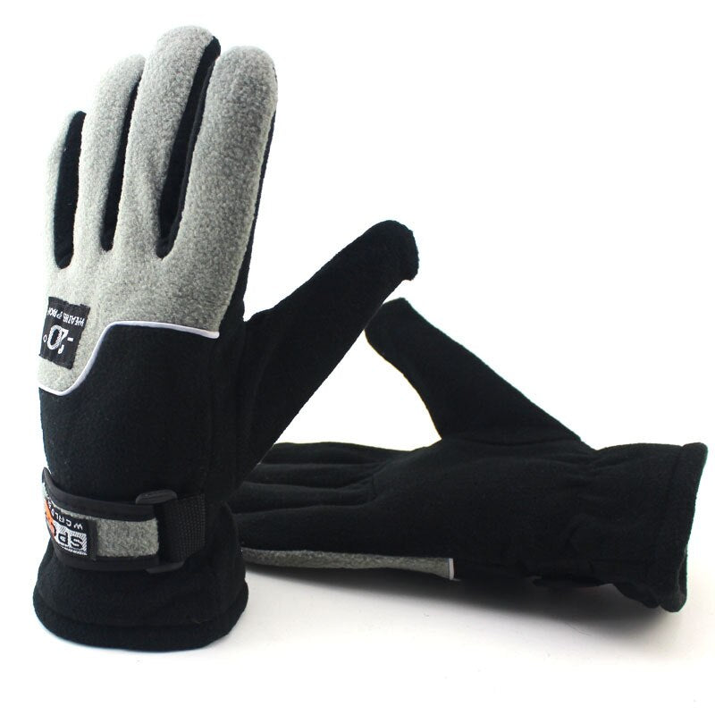 Fashion Men Winter Warm Fleece Thermal Motorcycle Thermal Warm Gloves Polar Fleece Mittens for Men Women Snow Sports Gloves