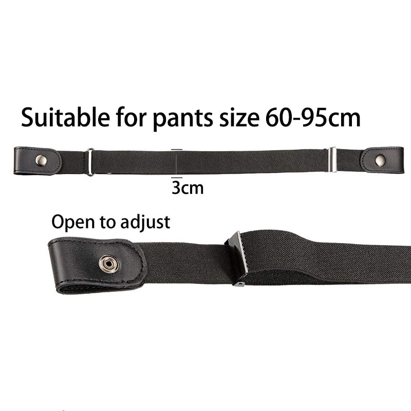 Buckle-Free Belt for Jean Pants,Dresses,Fashion No Buckle Stretch Elastic Waist Belt for Women/Men,No Bulge,No Hassle Waist Belt