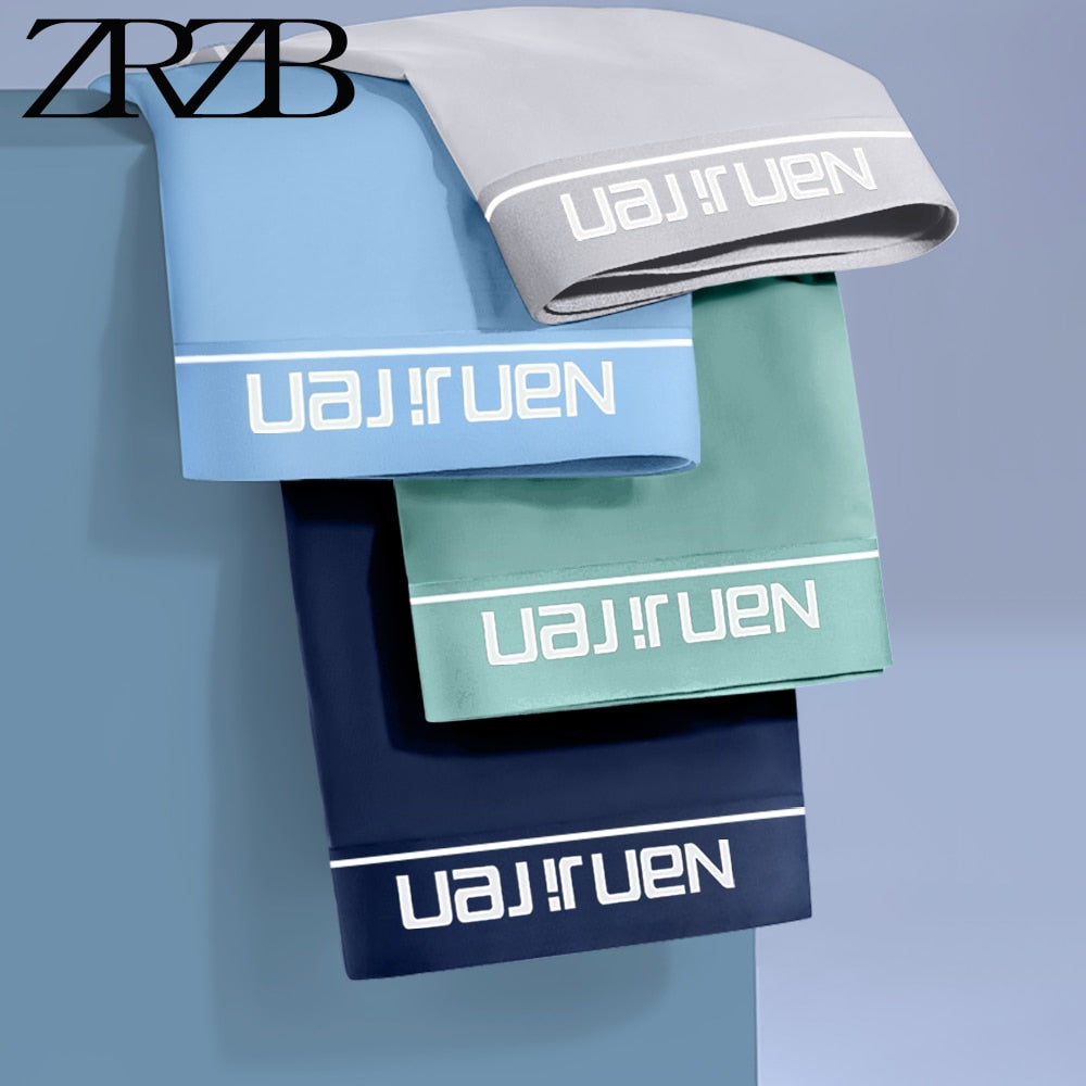 Brand 4PCS Men's Underwear Graphene 3A Antibacterial Underpants Ice Silk Men Boxer Shorts Moisture Absorbent Elastic Male Pantie