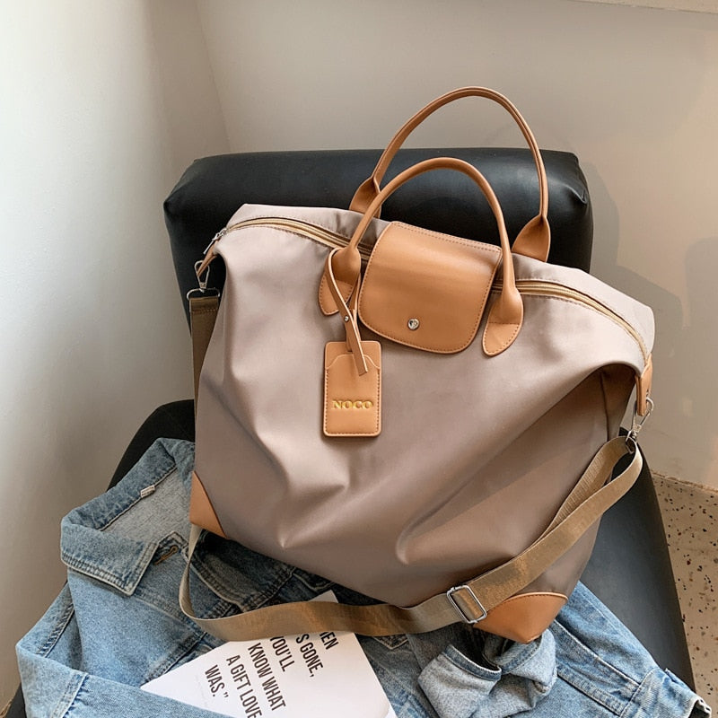 Casual Large-capacity Portable Travel Hand Bag Ladies Shoulder Tote Bag Luggage Light and Simple Sports Fitness Messenger Bag