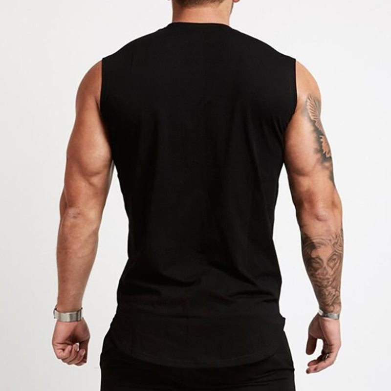 Summer Gym Tank Top Men Cotton Bodybuilding Fitness Sleeveless T Shirt Workout Clothing Mens Compression Sportswear Muscle Vests