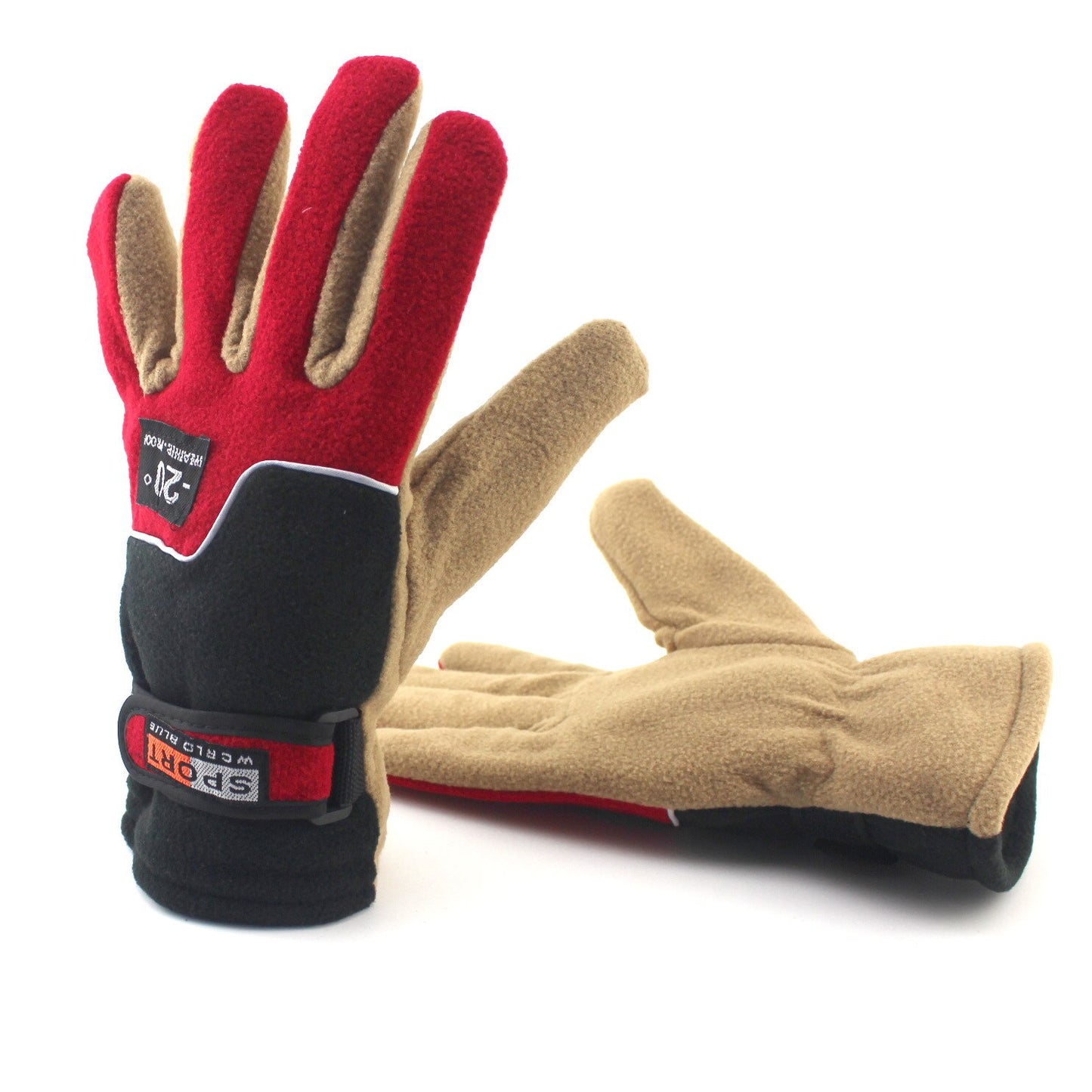 Fashion Men Winter Warm Fleece Thermal Motorcycle Thermal Warm Gloves Polar Fleece Mittens for Men Women Snow Sports Gloves