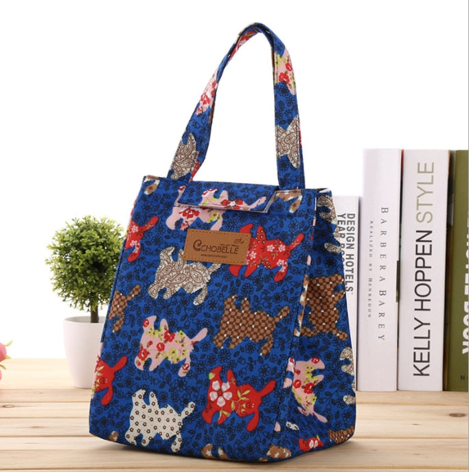 Fashion Lunch Bag Insulated Thermal Lovely Cat Multicolor Breakfast Box Bags Women Portable Hand Pack Picnic Travel Products