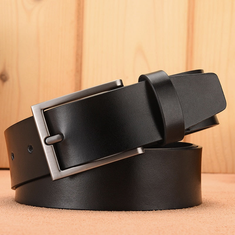 Belt Male Fashion Men's Luxury Designer Cowskin Belts For Jeans Genuine Leather Strap Pin Buckle Cummerbunds Ceinture Homme