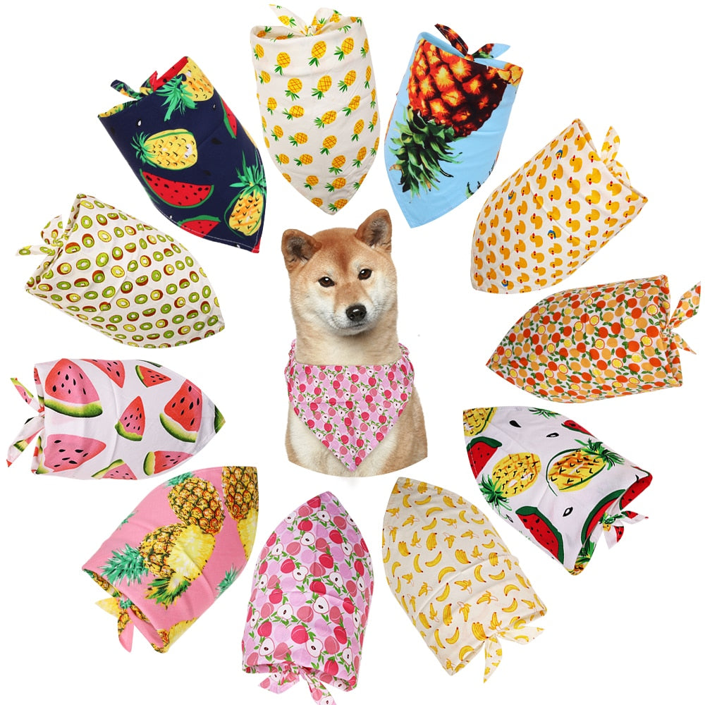 1 Pcs Dog Bandana Summer Dog Acccessories Fruit Printting Bandanas Scarf Small Dog Cat Puppy Bandanas/Bibs Pet Accessories S/M