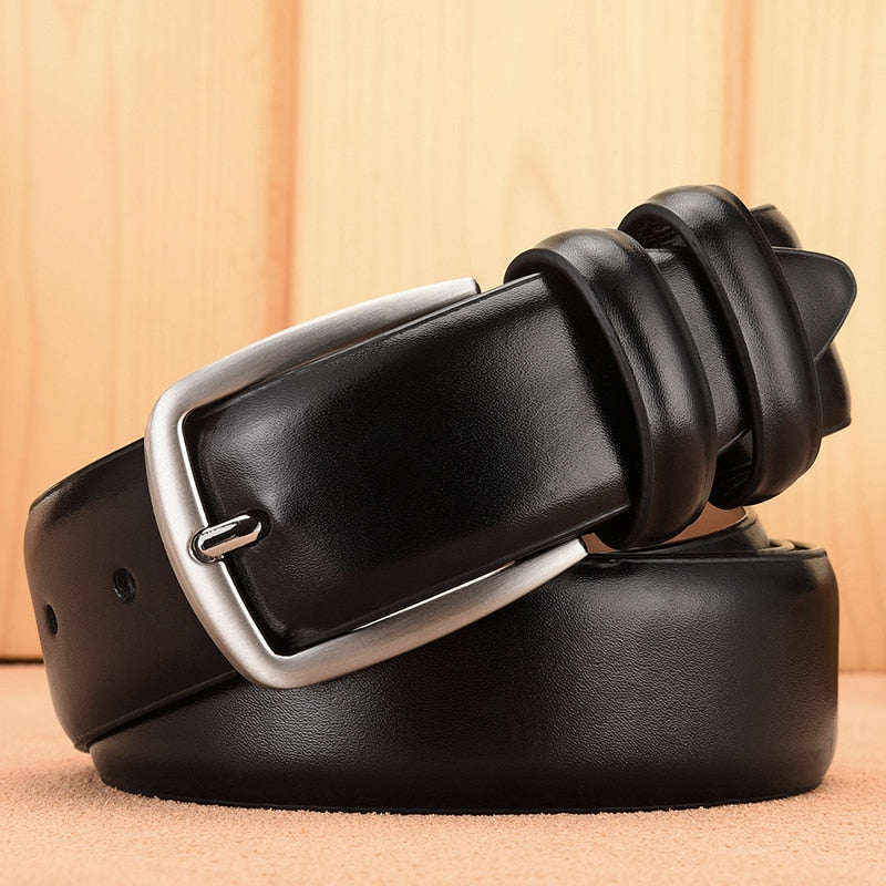 Belt Male Fashion Men's Luxury Designer Cowskin Belts For Jeans Genuine Leather Strap Pin Buckle Cummerbunds Ceinture Homme