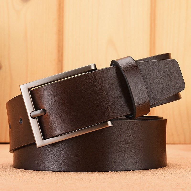 Belt Male Fashion Men's Luxury Designer Cowskin Belts For Jeans Genuine Leather Strap Pin Buckle Cummerbunds Ceinture Homme