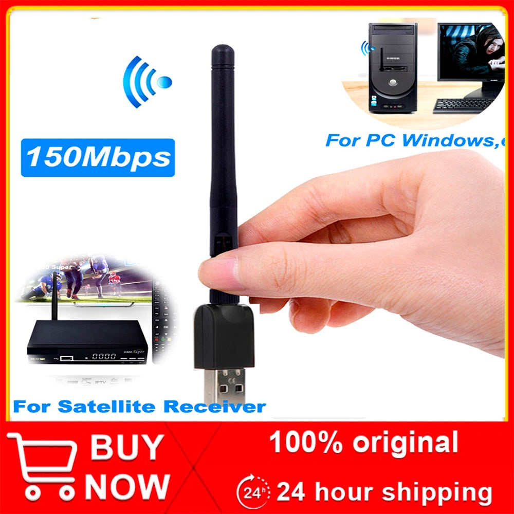 USB WiFi 12 Wireless Network Card USB 2.0 150M 802.11 B/G/N LAN Adapter with Rotatable Antenna for Laptop PC Mini Wi-fi Dongle