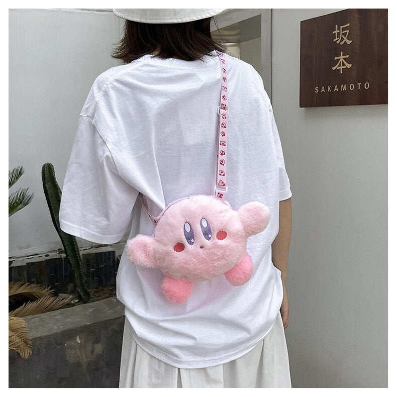 Cartoon Kirby Star Game plush messenger bag Kirby Plush Toy Girl hand crossbody Women Mobile Phone Bag Coin Purse Kids Xmas Gift