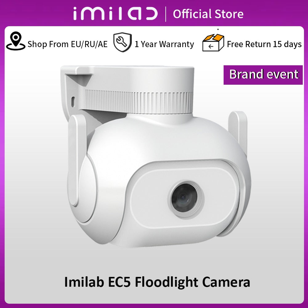 IMILAB- EC5 Wifi Smart Security System Kit, Outdoor Video Surveillance, IP Wireless App Control, Floodlight Camera, 2K