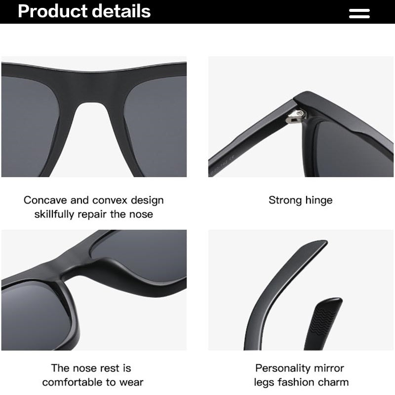 2022 Classic Men's Square Sunglasses Fashion Brand Designer Rivet Retro Women Sun Glasses UV400 Beckham Style Driver Eyewear