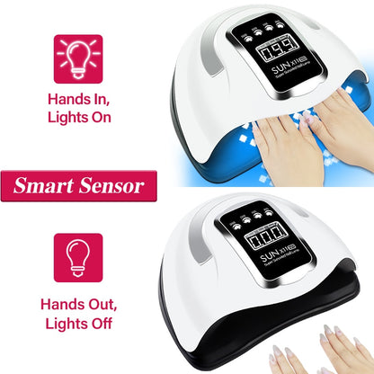 Powerful 66LEDs UV LED Lamp For Nails Gel Polish Drying Nail Lamp With Smart Sensor Manicure Machine Nail Art Salon Equipment