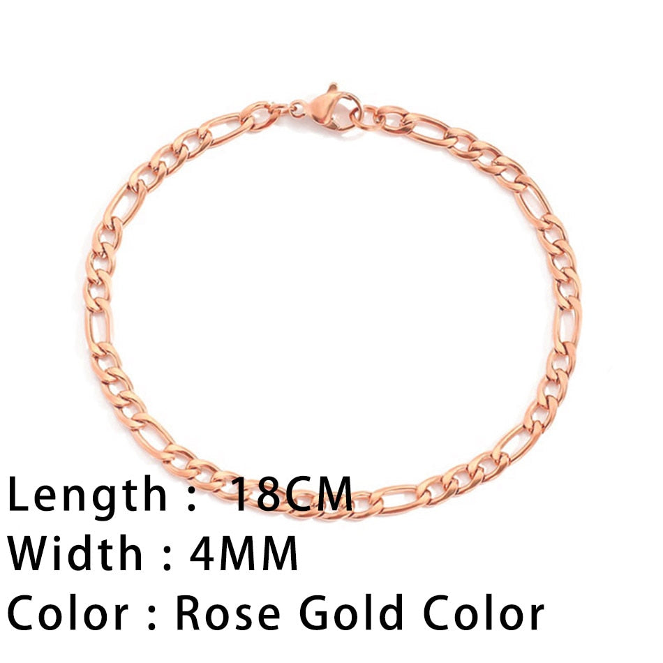 SUNIBI Classic Snake Chain Bracelets for Women Trend Gold Plated Stainless Steel Cuban Chain Bracelet Trendy Woman Gifts Jewelry