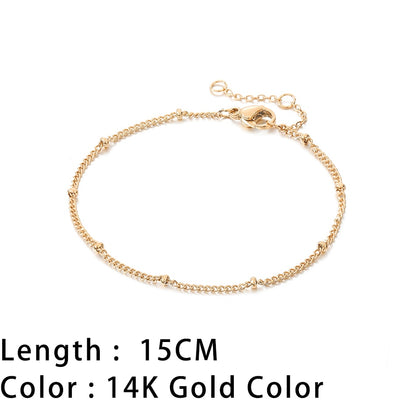 SUNIBI Classic Snake Chain Bracelets for Women Trend Gold Plated Stainless Steel Cuban Chain Bracelet Trendy Woman Gifts Jewelry