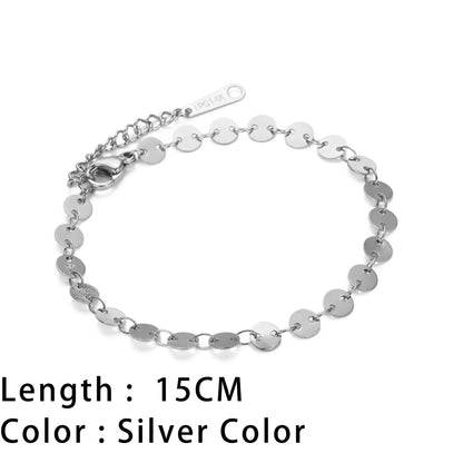 SUNIBI Classic Snake Chain Bracelets for Women Trend Gold Plated Stainless Steel Cuban Chain Bracelet Trendy Woman Gifts Jewelry