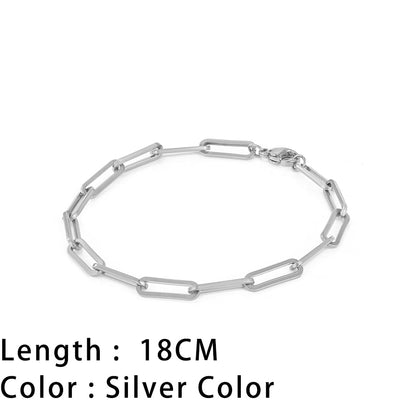 SUNIBI Classic Snake Chain Bracelets for Women Trend Gold Plated Stainless Steel Cuban Chain Bracelet Trendy Woman Gifts Jewelry