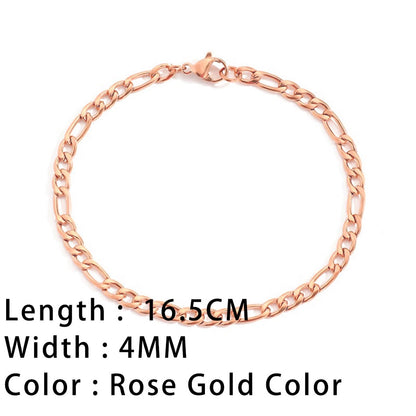 SUNIBI Classic Snake Chain Bracelets for Women Trend Gold Plated Stainless Steel Cuban Chain Bracelet Trendy Woman Gifts Jewelry